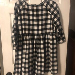 SHEIN flannel 3/4 sleeve mini dress - plaid